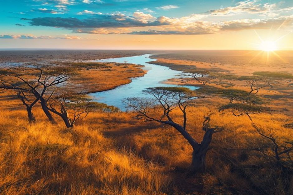 Tana River ASAL landscape at sunset